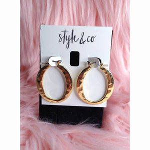 Style & Co. Hammered Gold Hoop Earrings